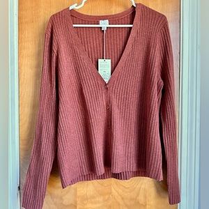 A New Day XXL Rust long sleeve lightweight stretch button cardigan